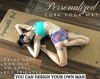 Personalized - Extra Soft Cork Yoga Mat - (100% Recyclable) - Personalized / Custom_Best Cork Yoga Mat_Chose from catalog or design your own