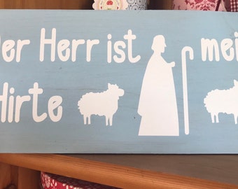 Wooden sign for the birth of Bible verse Shepherd