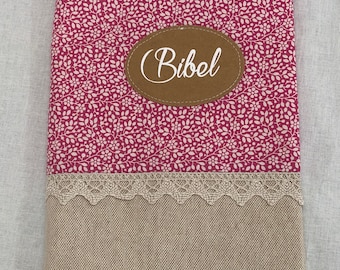 Bible cover book cover Tilda pink for Schlachterbibel 2000 flowers