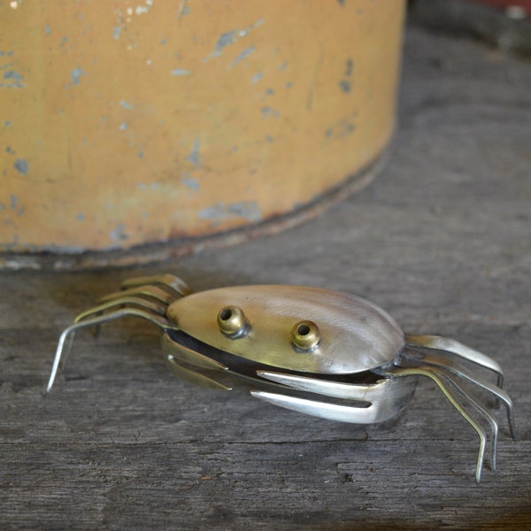 Spoon Crab Silverware Sculpture Vintage Silver plated Metal Handmade - Victor Fritch