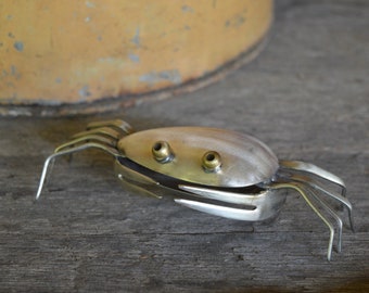 Spoon Crab Silverware Sculpture Vintage Silver plated Metal Handmade - Victor Fritch