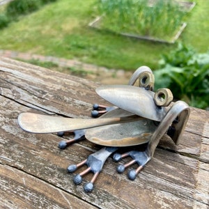 Spoon frog silverware sculpture