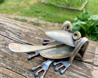 Spoon frog silverware sculpture