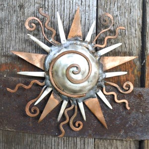 Spoon Sun Vintage Silverware Silver plated Copper Metal Sculpture Hand Made