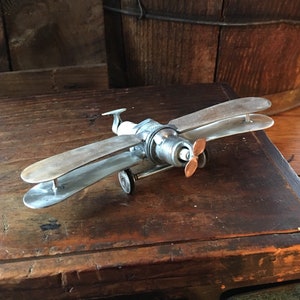 Spark Plug Airplane Sculpture Silverware Art
