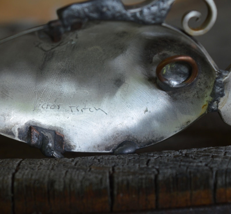 Spoon Fish Hanging Silverware Sculpture Metal Animal Handmade Etsy UK