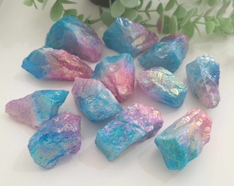 Pink/Blue Aura Quartz point - Aura Quartz - Rare - Crystal Healing - Crystal Grid - Metaphysical