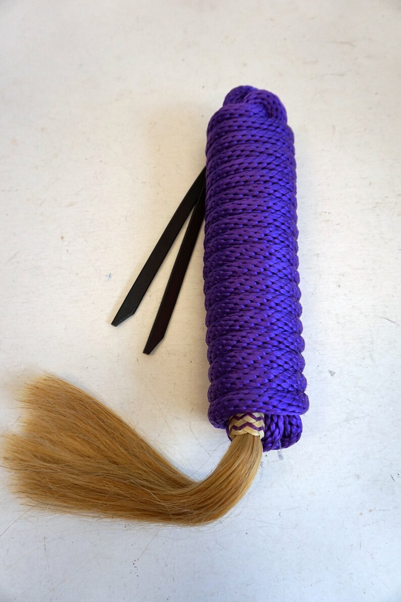 Mecate Cord Nylon Reins With Horse Hair Tassel & Leather Etsy