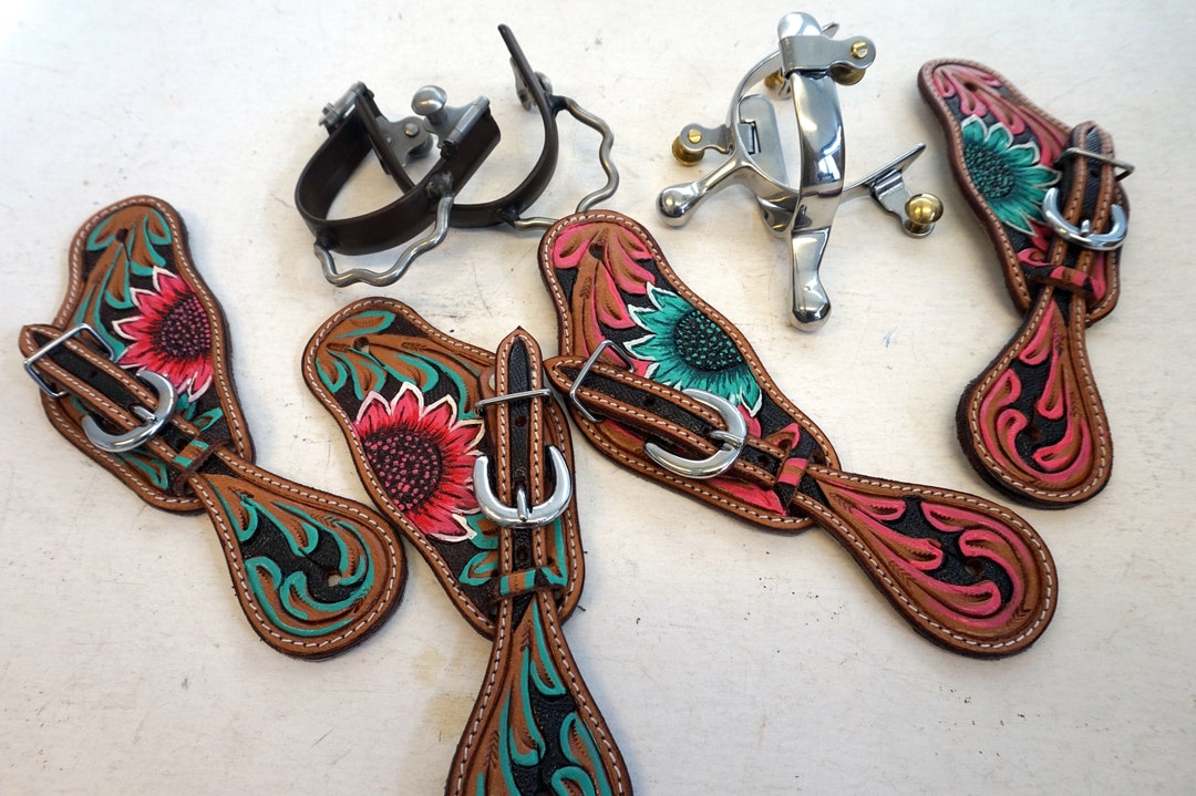 Kids Youth Bumper/ Humane Spurs & Floral Spur Straps Option to Buy as a