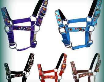 Beautiful Floral Spring design Purple Blue Brown Black Red Paded- Nylon Floral Tape FULL Halter 5 colors!