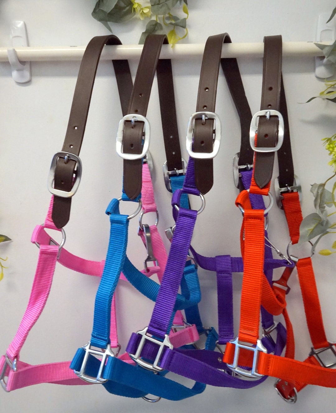 Breyer 3-Pack Nylon Halters & Lead Ropes - Pink, Blue, Purple For Model Horses