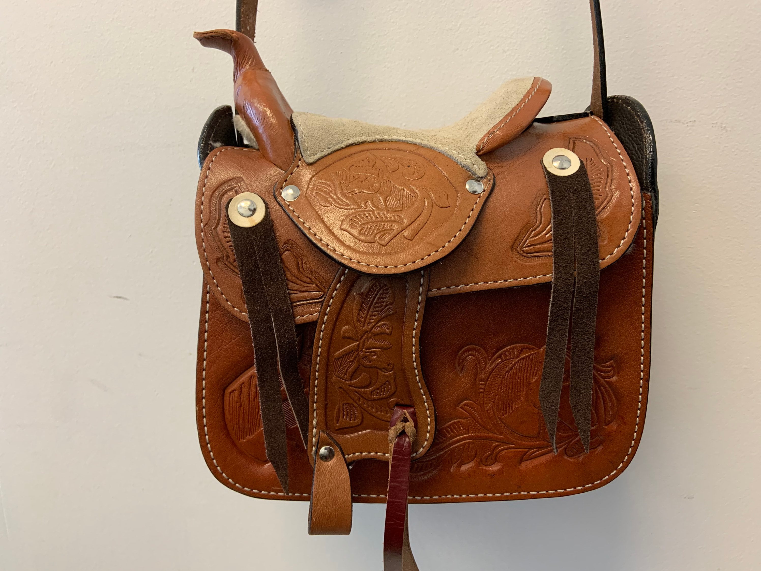 Western Leather Horse Saddle Bag Tooled Genuine Cow Hide 10 L x 10 W x 3 ½  DB-50 | eBay