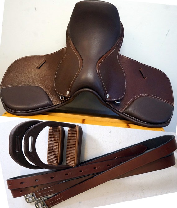 WIDE TREE Close Contact PONY -14" 15" Lead line, 4 H Club Trail Training Brown English-Saddle With Or Without:48" Lthrs + 4.5" Irons 3 pc pk