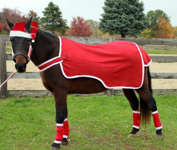 Popular Christmas Holiday Collection for Your Horse Dress up for Parades in  Red White Accessories-halter Wraps Cap 