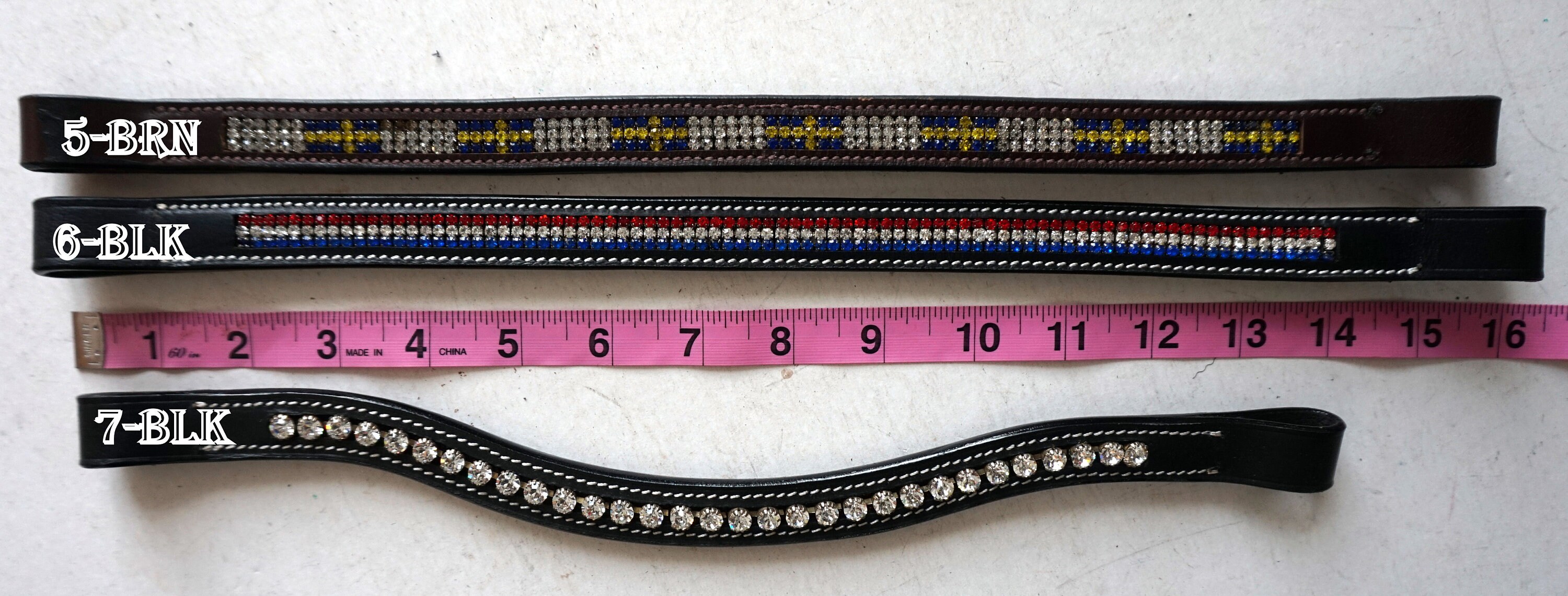 Show Brow Band Prem Black Leather Assorted Full & or Cob/pony - Etsy