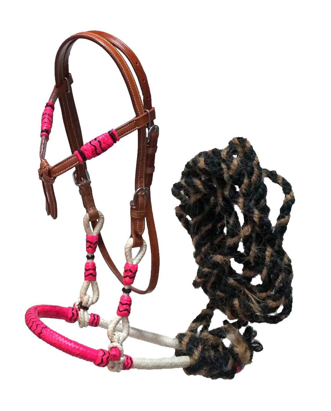 Headstall Bosal Mecate Reins Horse Full size Headstall Etsy