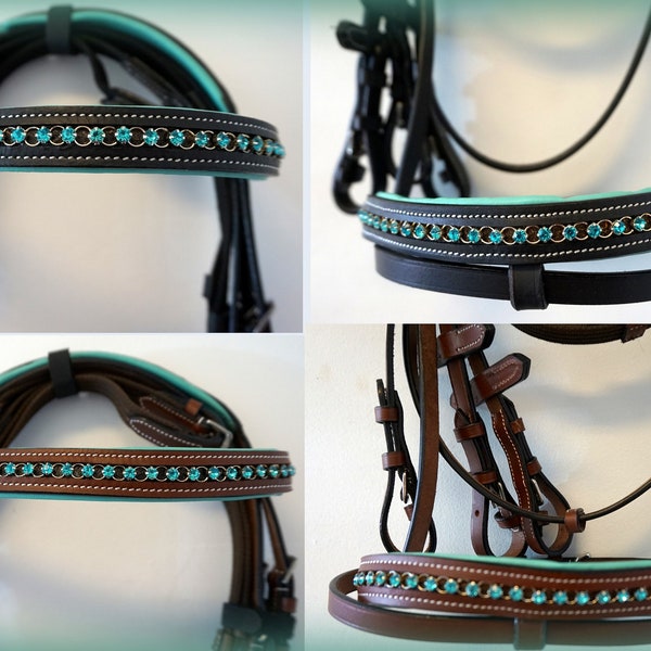 T5417 - Aust Pre-Oiled Black Brow Band Bridle - Lace Ends main image 1