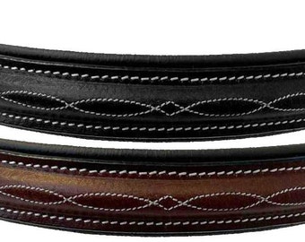 Simple Plain Brow Band- For English Bridle: (Warmblood) XL/ Horse/ Cob/ Pony -Brown Or Black. Fancy stitching. Stocking Stuffer for Gift!