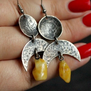 Sterling Silver Dangle Earrings - Perfect Gift for Her - Handcrafted Oxidized Women Jewelry