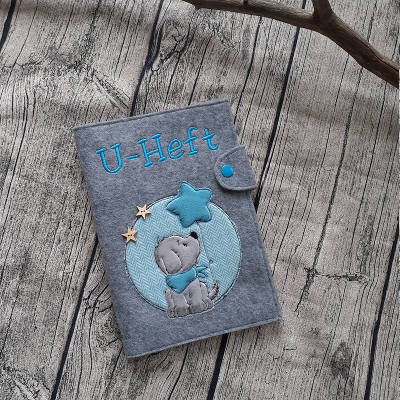 ❤️Buy 2 FREE SHIPPING❤️U-Heft-Hülle, Filz, personalisiert, bestickt, U-Pass-Hülle, Hund