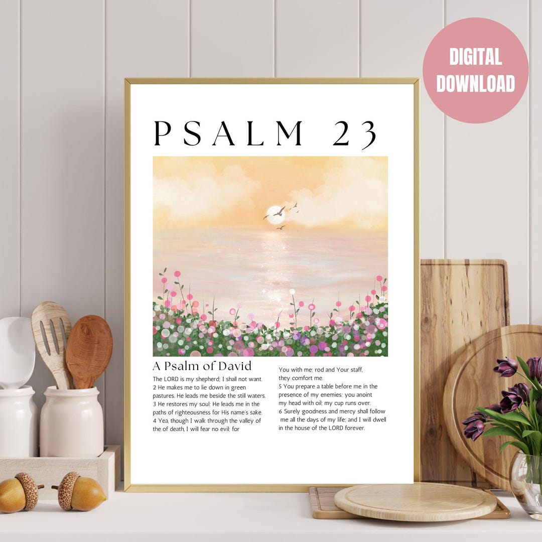 Psalm 23 the Lord is My Shepherd Wall Art Scripture Digital Download ...