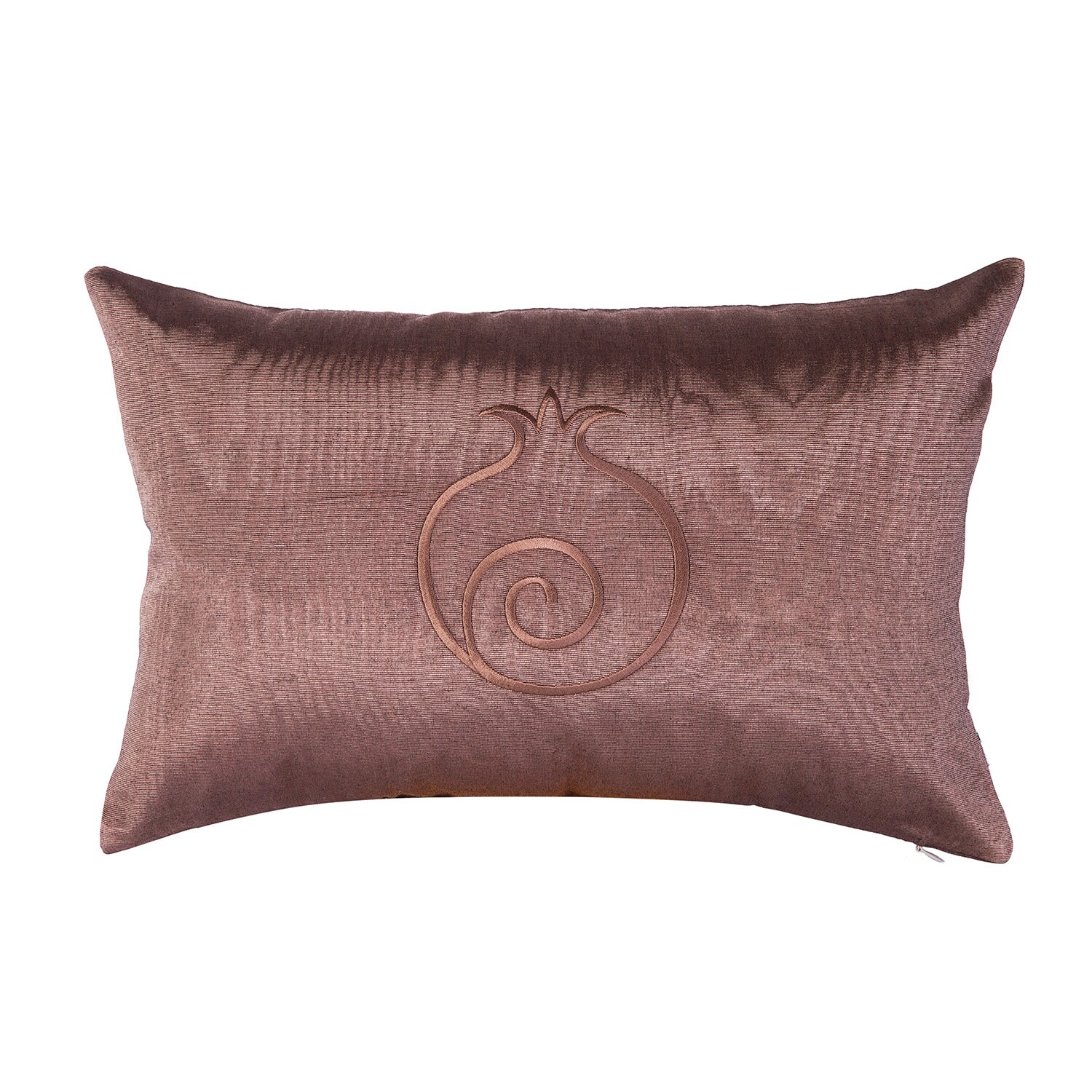 Pillow With Pomegranate Symbol, Kutnu Silk Cushion With Embroidery