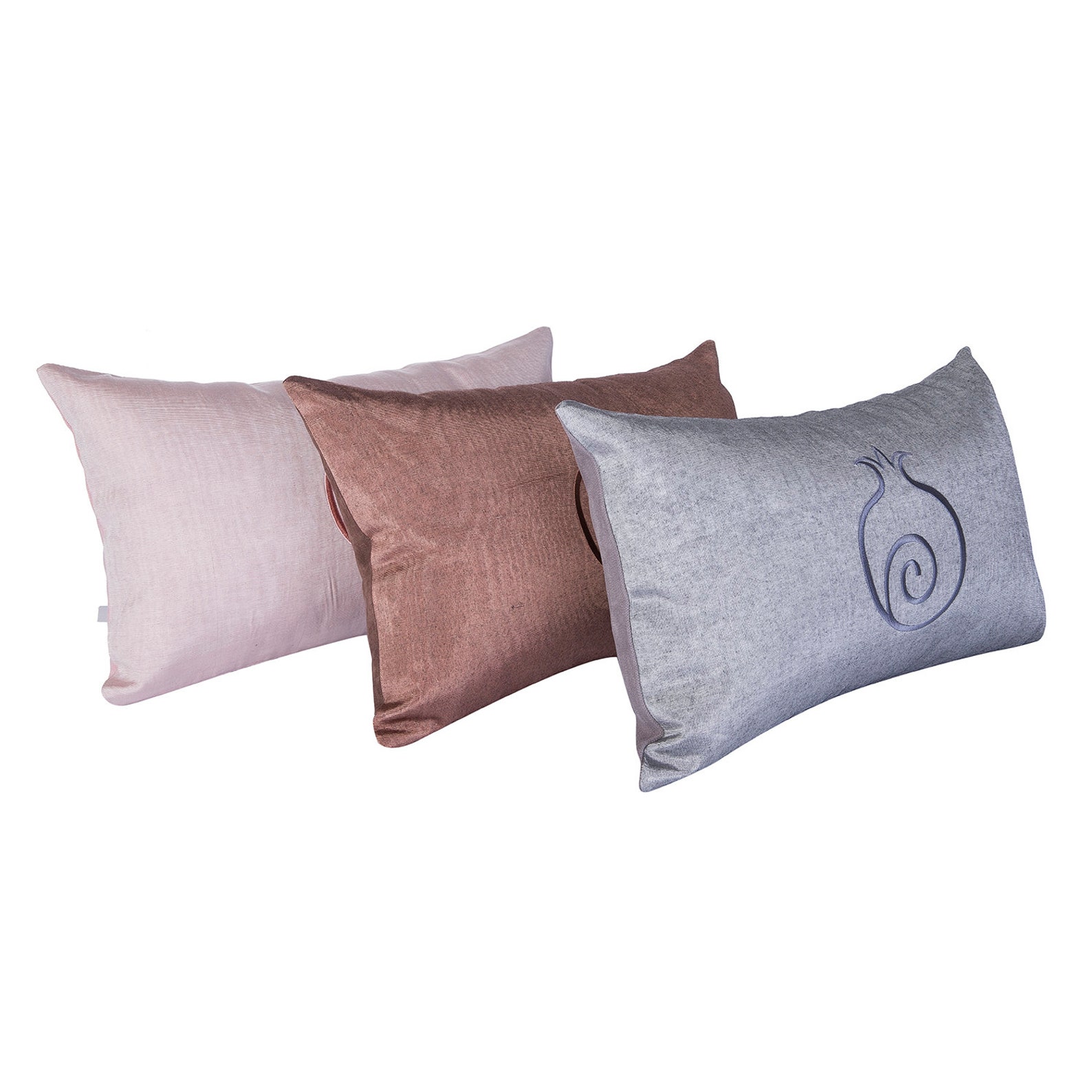 Pillow With Pomegranate Symbol, Kutnu Silk Cushion With Embroidery