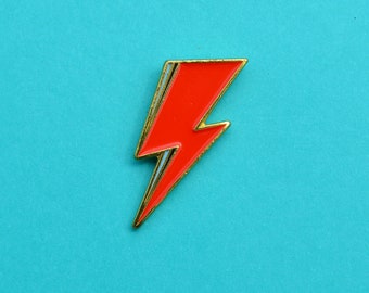 David Bowie Lightning Bolt Enamel Pin Strike