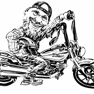 Digitale Karikatur  von 1 Person mit Hintergrund
