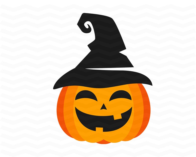 Halloween Pumpkin with witch hat Funny Pumpkin Illustration image 1