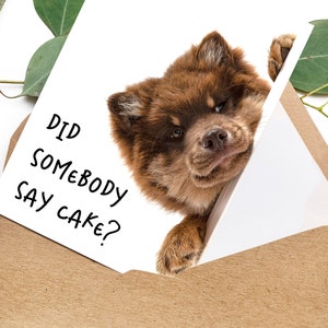 Funny Peeking Dog Greeting Card - Dog Birthday Card - Card From The Dog - Funny Animals Greeting Card - 5x7 pouces carte vierge
