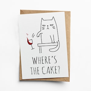 Grumpy Cat Birthday Card - Greeting card for cat lovers - Crazy Cat Lady Birthday Card - Blank birthday card - Humorous Funny birthday card