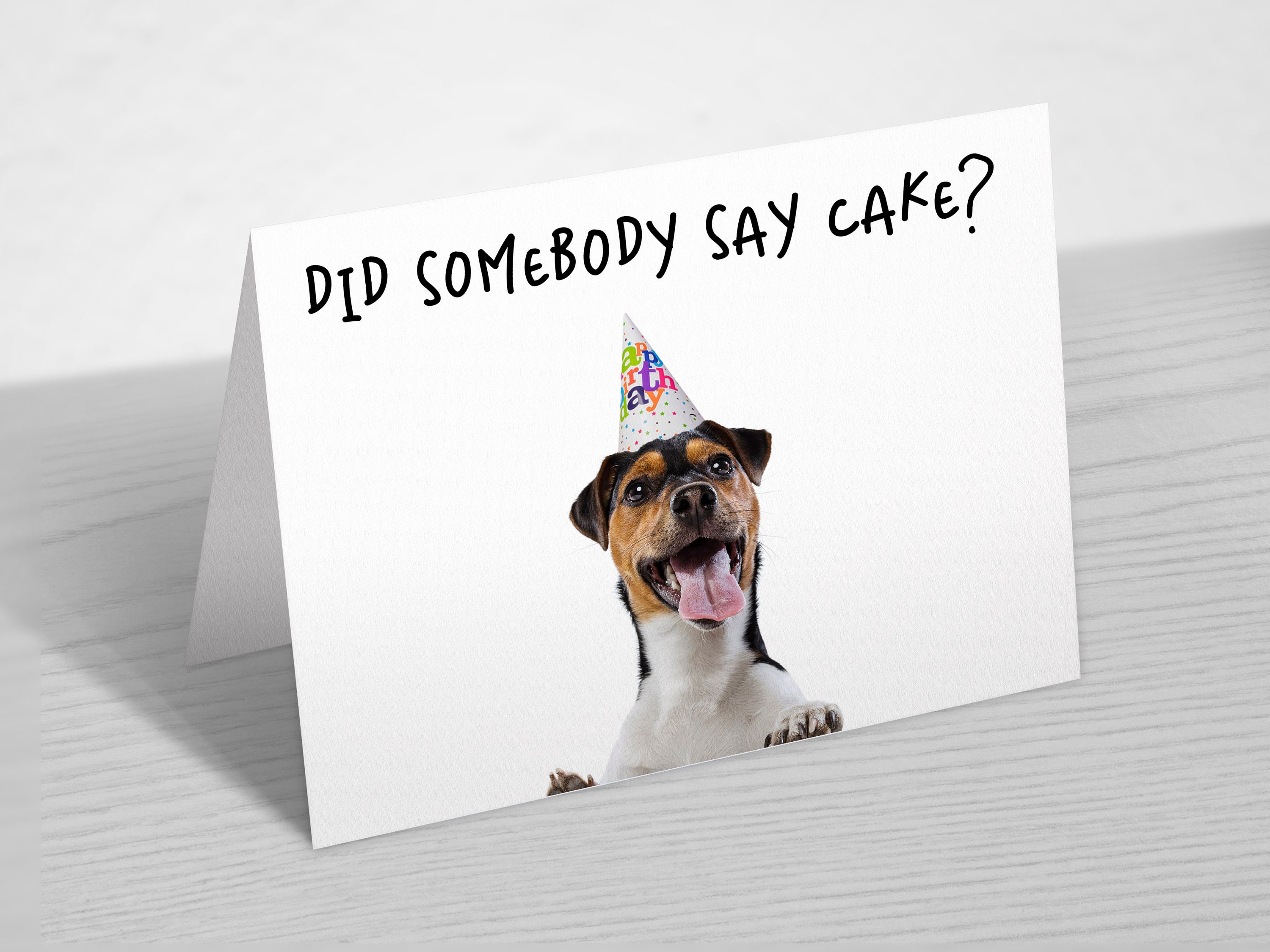 Cheerful Dog Greeting Card - Funny Dog Cards - Dog Birthday Card - Card ...
