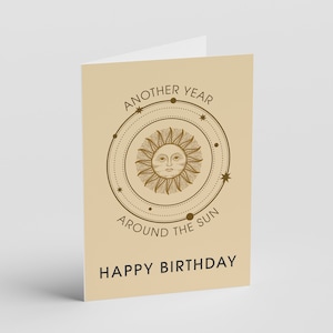 Nog een jaar rond de zon Wenskaart - Boho Style Verjaardagskaarten - Happy Birthday Card - 5x7 inch lege kaart