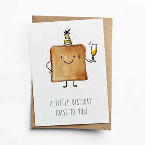 Birthday Toast Card - Grappige wenskaart- Happy Birthday Card - 5x7 inch blanco verjaardagskaart - Humoristisch / Grappige verjaardagskaart