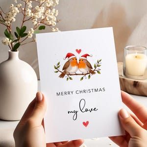 Buon Natale amore mio - Biglietto di auguri di Natale per marito, moglie, partner, fidanzato, fidanzata - Biglietto di auguri romantico per le feste per lei, biglietto per lui