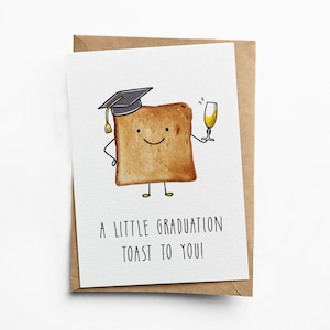 Graduation Toast Card - Carte de voeux drôle - Carte de félicitations - Carte pliée vierge de 5 x 7 pouces - Carte de félicitations humoristique / drôle