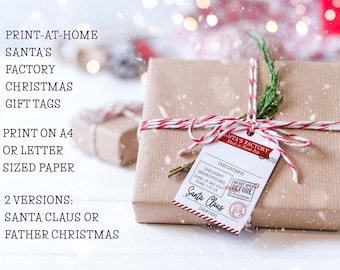 PRINTABLE Editable Santa Gift Tags, North Pole Delivery from Santa Claus, Printable Christmas Gift Tags, Customisable Gift Tags for Kids