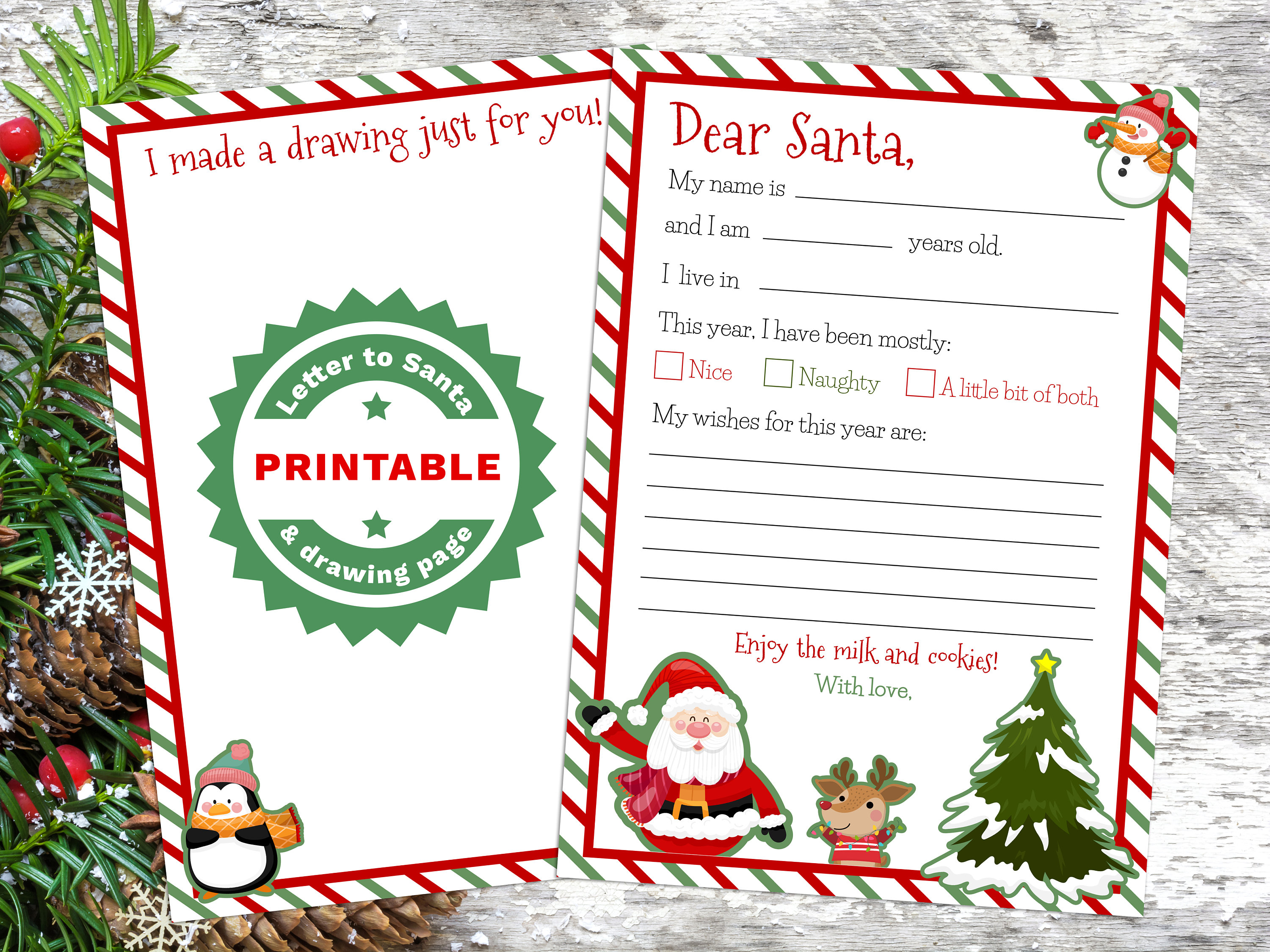 PRINTABLE Letter to Santa - Kids Letter to Father Christmas - Christmas ...