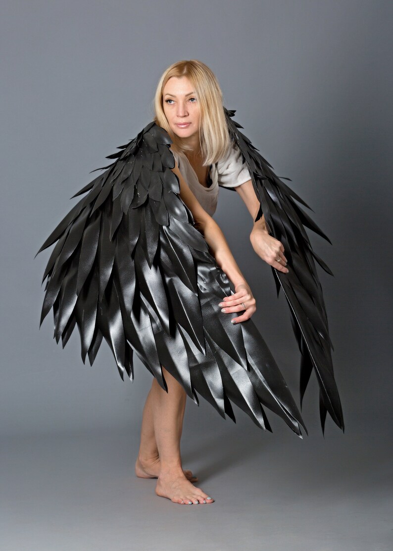 BLACK Wings/ angel wings costume/men wings/BLACK DEMON/Large Etsy