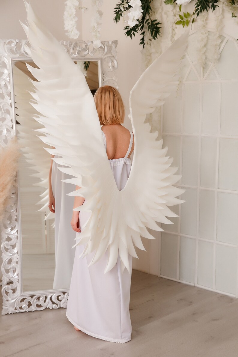 White angel wings Costume Pregnancy photoshoot Graduation Etsy
