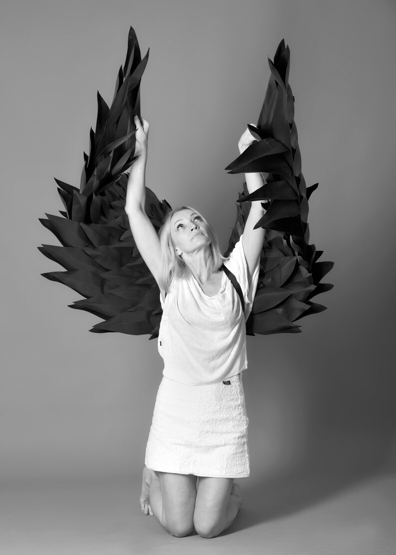 BLACK Wings/ angel wings costume/men wings/BLACK DEMON/Large Etsy