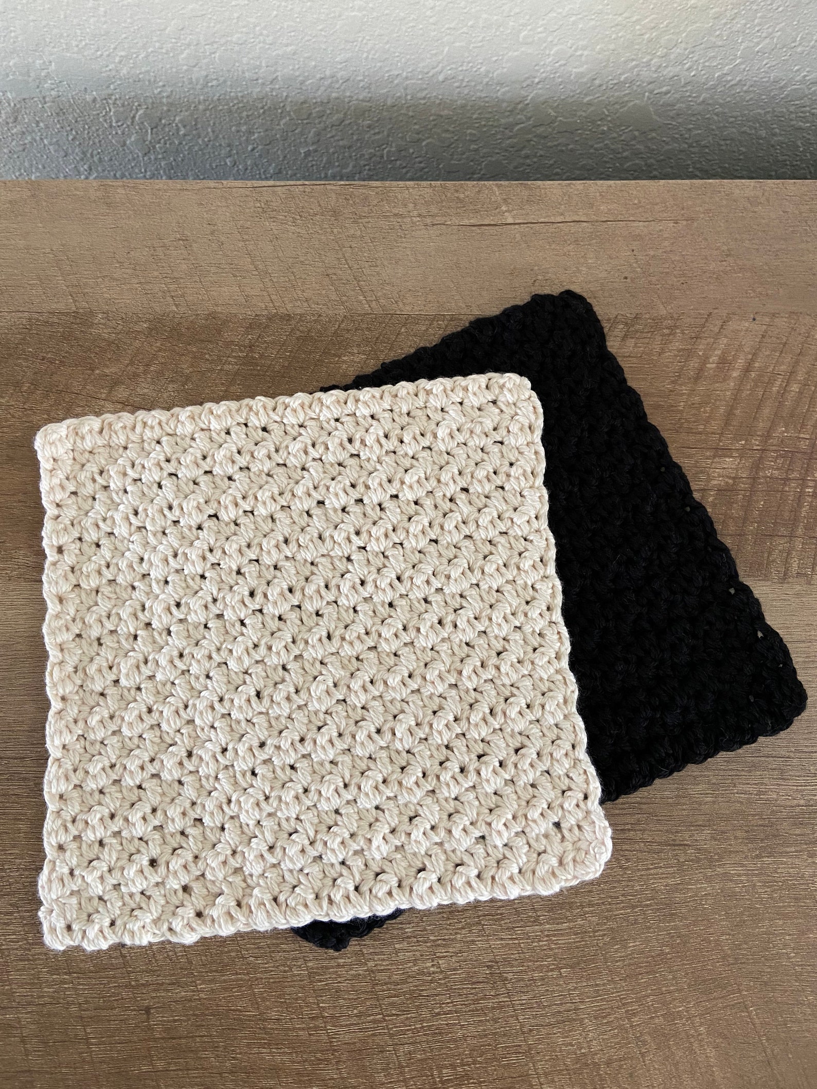 Set of 2 Black/Cream Kitchen Dish Cloths Farm House Style Etsy
