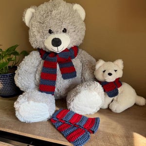 Teddy Bear Scarf | Scarves for Large Stuffed Bear | Junior Mint The Summer I Turned Pretty | Stuffed Animal Accessories | Striped Scarf