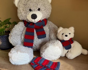 Teddy Bear Scarf | Scarves for Large Stuffed Bear | Junior Mint The Summer I Turned Pretty | Stuffed Animal Accessories | Striped Scarf