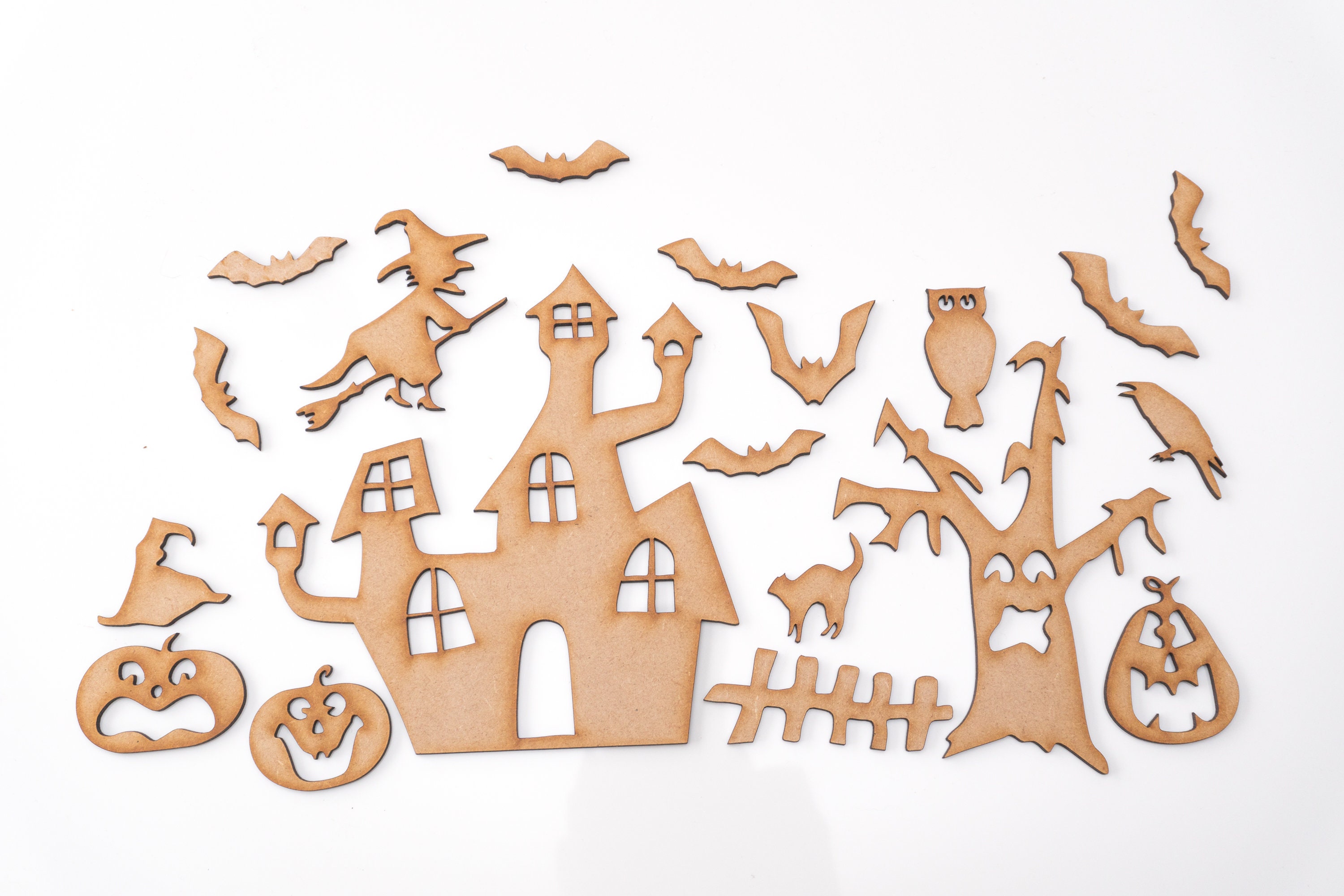 Láser de corte de Halloween De Calabaza Adornos Mdf Craft 40,50,60,80.100 mm Láser de corte de Halloween De Calabaza Adornos Mdf Craft 40,50,60,80.100 mm