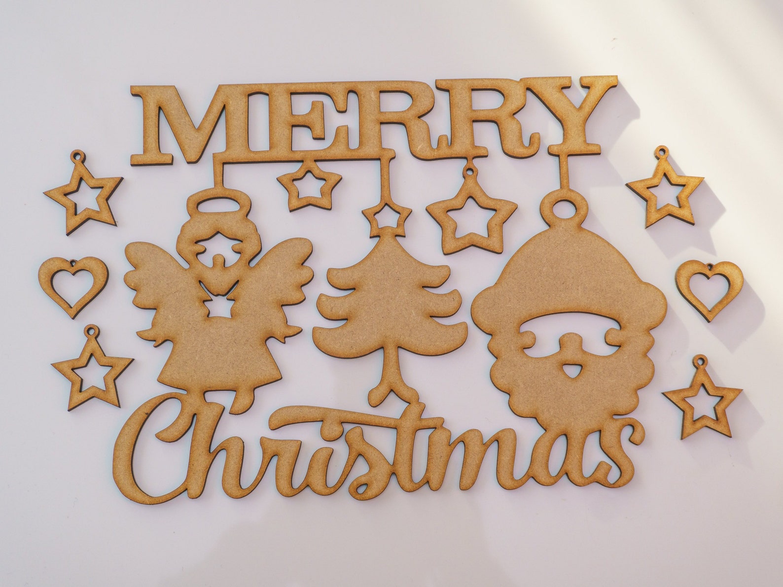Wooden Christmas MDF Plaque choice Merry Christmas Angel & | Etsy