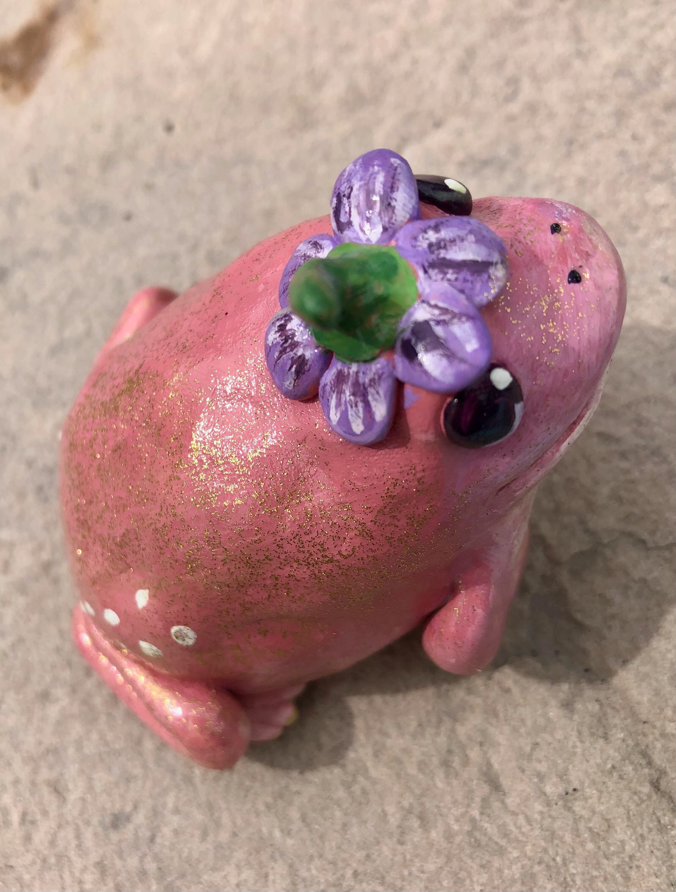 Handmade Polymer Clay Cute Little Spring Flower Hat Frog Etsy