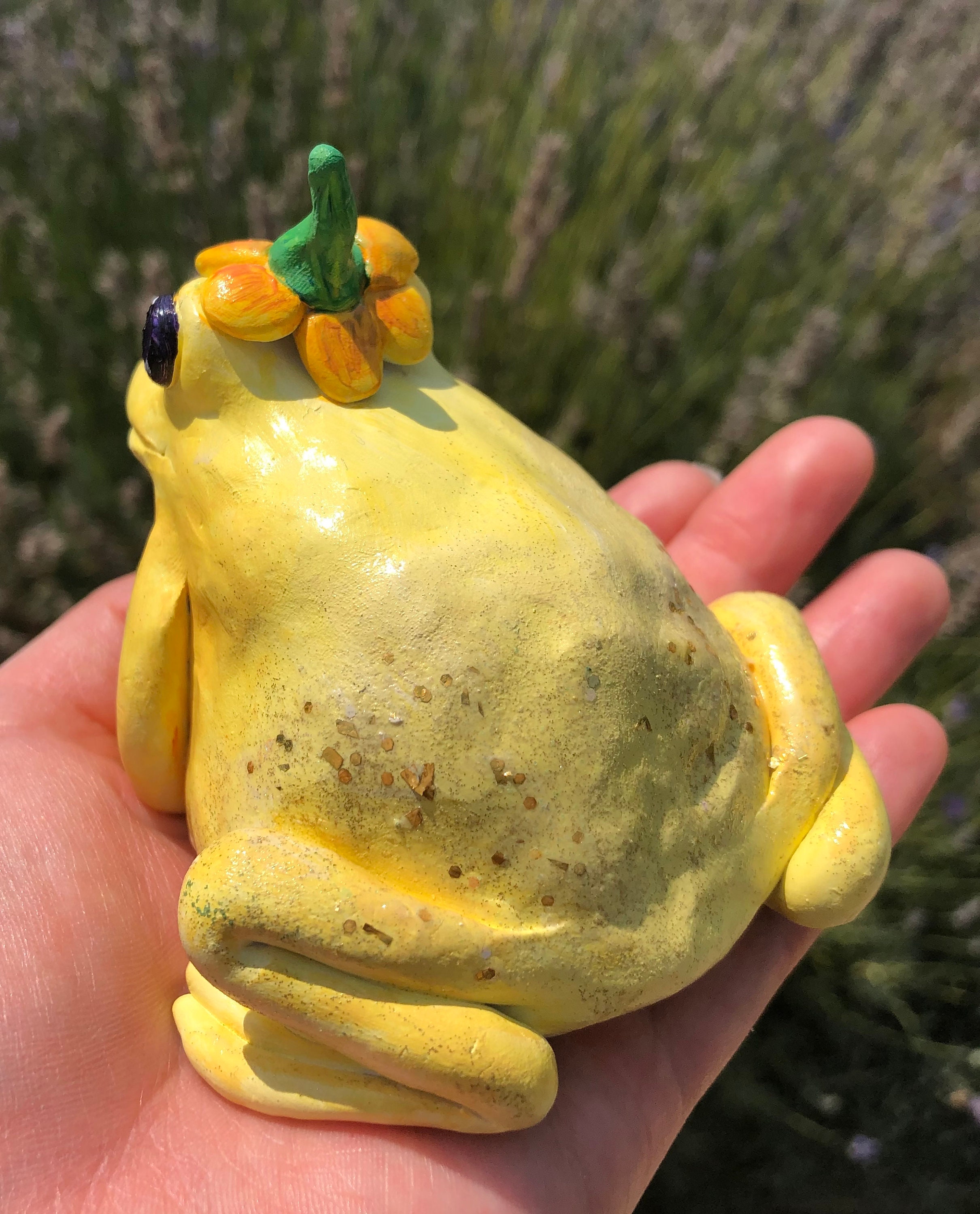 Handmade Polymer Clay Cute Little Spring Flower Hat Frog Etsy