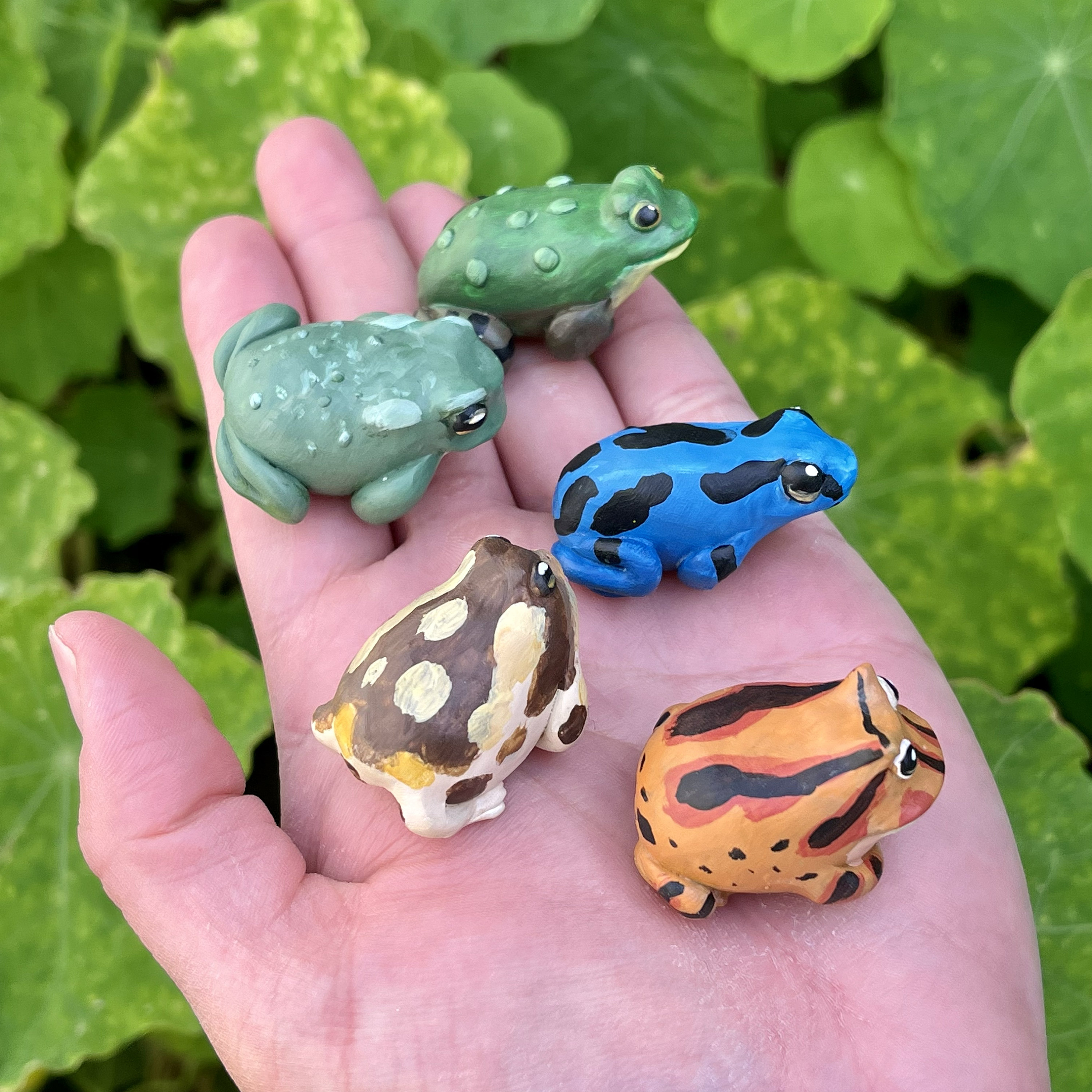 Handmade Clay Mini Cute Frog Friend Figurine Pack | Made to Order